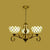 Beige 3/6/8 Lights Pendant Chandelier Mediterranean Stained Glass Jeweled Suspension Lamp, 25.5"/34"/37.5" W Beige 25.5" Clearhalo 'Ceiling Lights' 'Chandeliers' 'Industrial' 'Middle Century Chandeliers' 'Tiffany Chandeliers' 'Tiffany close to ceiling' 'Tiffany' Lighting' 296054
