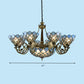Antique Bronze Beaded Chandelier Lamp 3/8/11 Lights Cut Glass Hanging Lamp Kit for Living Room Clearhalo 'Ceiling Lights' 'Chandeliers' 'Industrial' 'Middle Century Chandeliers' 'Tiffany Chandeliers' 'Tiffany close to ceiling' 'Tiffany' Lighting' 296067