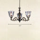 Antique Bronze 3/6/11 Lights Chandelier Lighting Fixture Mediterranean Cut Glass Jeweled Ceiling Lamp Clearhalo 'Ceiling Lights' 'Chandeliers' 'Industrial' 'Middle Century Chandeliers' 'Tiffany Chandeliers' 'Tiffany close to ceiling' 'Tiffany' Lighting' 296076