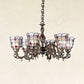 Antique Bronze 3/6/11 Lights Chandelier Lighting Fixture Mediterranean Cut Glass Jeweled Ceiling Lamp 6 Antique Bronze Clearhalo 'Ceiling Lights' 'Chandeliers' 'Industrial' 'Middle Century Chandeliers' 'Tiffany Chandeliers' 'Tiffany close to ceiling' 'Tiffany' Lighting' 296079