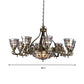 Antique Bronze 3/6/11 Lights Chandelier Lighting Fixture Mediterranean Cut Glass Jeweled Ceiling Lamp Clearhalo 'Ceiling Lights' 'Chandeliers' 'Industrial' 'Middle Century Chandeliers' 'Tiffany Chandeliers' 'Tiffany close to ceiling' 'Tiffany' Lighting' 296086