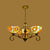 Stained Glass Antique Brass Chandelier Light Fixture Sunflower 3/6/8 Lights Tiffany Style Drop Pendant, 25.5"/34"/37.5" W Antique Brass 25.5" Clearhalo 'Ceiling Lights' 'Chandeliers' 'Industrial' 'Middle Century Chandeliers' 'Tiffany Chandeliers' 'Tiffany close to ceiling' 'Tiffany' Lighting' 296109