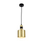 Cylinder Metal Hanging Pendant Light Contemporary 1 Light Black and Gold Suspension Lamp Clearhalo 'Ceiling Lights' 'Modern Pendants' 'Modern' 'Pendant Lights' 'Pendants' Lighting' 296195
