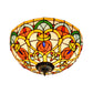 3 Lights Dome Ceiling Lamp Baroque Bronze Stained Glass Flush Mount Lighting for Kitchen Clearhalo 'Ceiling Lights' 'Close To Ceiling Lights' 'Close to ceiling' 'Flush mount' Lighting' 296295