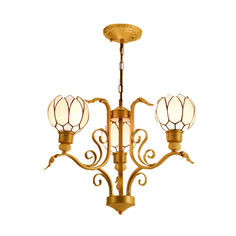 Blossom Chandelier Light Tiffany Pink Glass 3/5/6 Lights Brass Hanging Lamp Kit for Living Room Clearhalo 'Ceiling Lights' 'Chandeliers' 'Close To Ceiling Lights' 'Industrial' 'Middle Century Chandeliers' 'Tiffany Chandeliers' 'Tiffany close to ceiling' 'Tiffany' Lighting' 296335