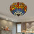 3 Heads Living Room Ceiling Mounted Fixture Tiffany Red/Yellow/Orange Flush Mount Lamp with Dragonfly Stained Glass Shade Blue Clearhalo 'Ceiling Lights' 'Close To Ceiling Lights' 'Close to ceiling' 'Flush mount' Lighting' 296401
