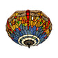 3 Heads Living Room Ceiling Mounted Fixture Tiffany Red/Yellow/Orange Flush Mount Lamp with Dragonfly Stained Glass Shade Clearhalo 'Ceiling Lights' 'Close To Ceiling Lights' 'Close to ceiling' 'Flush mount' Lighting' 296404
