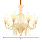 White Glass Stamen Shape Chandelier Lighting Antique 6/8/10 Lights Bedroom Ceiling Pendant Lamp Clearhalo 'Ceiling Lights' 'Chandeliers' Lighting' options 296690
