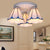 Leaf/Stripes Flush Mount Lighting 3/6 Lights Stained Glass Tiffany Ceiling Lamp in Blue for Living Room 3 Blue Striped Clearhalo 'Ceiling Lights' 'Close To Ceiling Lights' 'Close to ceiling' 'Flush mount' Lighting' 296923