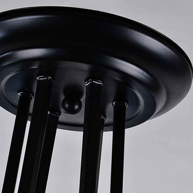 Black 3/6/8 Lights Ceiling Chandelier Baroque Blue Frosted Glass Cone Ceiling Pendant Light, 18"/27.5"/32.5" W Clearhalo 'Ceiling Lights' 'Chandeliers' 'Close To Ceiling Lights' 'Industrial' 'Middle Century Chandeliers' 'Tiffany Chandeliers' 'Tiffany close to ceiling' 'Tiffany' Lighting' 296955
