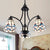 Scrolling Arm Stained Glass Chandelier Mediterranean 3/5/8 Lights Black Suspension Lighting Fixture 3 Black Clearhalo 'Ceiling Lights' 'Chandeliers' 'Close To Ceiling Lights' 'Industrial' 'Middle Century Chandeliers' 'Tiffany Chandeliers' 'Tiffany close to ceiling' 'Tiffany' Lighting' 296989