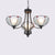 Flower Chandelier Light 3/6/8 Lights Frosted Glass Tiffany Pendant Lighting Fixture in Yellow/Red 3 Red Clearhalo 'Ceiling Lights' 'Chandeliers' 'Industrial' 'Middle Century Chandeliers' 'Tiffany Chandeliers' 'Tiffany close to ceiling' 'Tiffany' Lighting' 297047