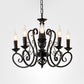 Black Candle Hanging Chandelier Traditionary Metal 3/4/5 Lights Living Room Ceiling Pendant Light with Curly Arm Clearhalo 'Ceiling Lights' 'Chandeliers' Lighting' options 297069