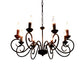 Scrolled Arm Metal Hanging Chandelier Tradition 8 Bulbs Ceiling Pendant Light in Black Clearhalo 'Ceiling Lights' 'Chandeliers' Lighting' options 297277
