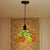 Dome Pendant Ceiling Light Mediterranean Stained Glass 1 Light Red Hanging Lamp for Kitchen Red Clearhalo 'Ceiling Lights' 'Industrial' 'Middle Century Pendants' 'Pendant Lights' 'Pendants' 'Tiffany close to ceiling' 'Tiffany Pendants' 'Tiffany' Lighting' 297332