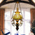 Green Blossom Hanging Ceiling Light Mediterranean 1 Light Stained Art Glass Suspension Pendant Green Clearhalo 'Ceiling Lights' 'Industrial' 'Middle Century Pendants' 'Pendant Lights' 'Pendants' 'Tiffany close to ceiling' 'Tiffany Pendants' 'Tiffany' Lighting' 297342