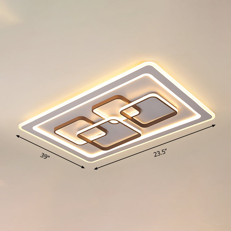 Rectangle Acrylic Flush Light Fixture Minimalist LED White Ceiling Flush Mount for Living Room Clearhalo 'Ceiling Lights' 'Close To Ceiling Lights' 'Close to ceiling' 'Flush mount' Lighting' 297615
