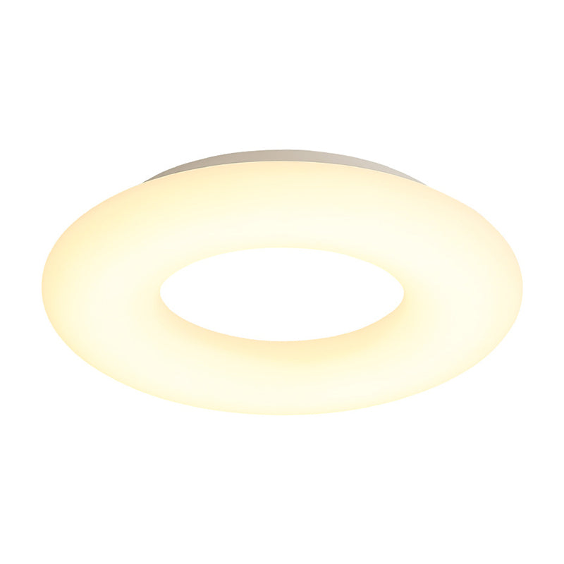 18"/23.5" Wide Doughnut Acrylic Flush Mount Lighting Modern LED Close to Ceiling Lamp in White Clearhalo 'Ceiling Lights' 'Close To Ceiling Lights' 'Close to ceiling' 'Flush mount' Lighting' 297727