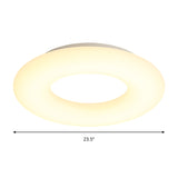 18"/23.5" Wide Doughnut Acrylic Flush Mount Lighting Modern LED Close to Ceiling Lamp in White Clearhalo 'Ceiling Lights' 'Close To Ceiling Lights' 'Close to ceiling' 'Flush mount' Lighting' 297729