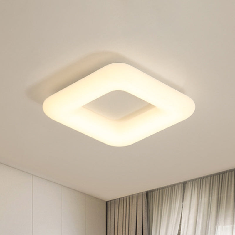 Acrylic Square Flush Lighting Modernist White LED Ceiling Mount Lamp Fixture for Bedroom, 18"/23.5"/29.5" Wide Clearhalo 'Ceiling Lights' 'Close To Ceiling Lights' 'Close to ceiling' 'Flush mount' Lighting' 297731