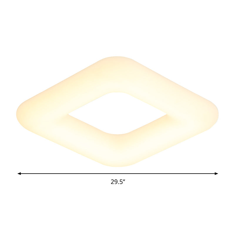 Acrylic Square Flush Lighting Modernist White LED Ceiling Mount Lamp Fixture for Bedroom, 18"/23.5"/29.5" Wide Clearhalo 'Ceiling Lights' 'Close To Ceiling Lights' 'Close to ceiling' 'Flush mount' Lighting' 297736