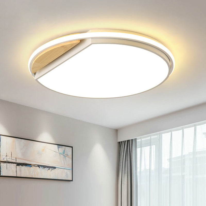 Circular Flush Light Modernism Acrylic 16.5" Wide LED White Ceiling Mounted Fixture in White/3 Color Light Clearhalo 'Ceiling Lights' 'Close To Ceiling Lights' 'Close to ceiling' 'Flush mount' Lighting' 297743