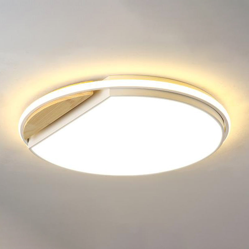 Circular Flush Light Modernism Acrylic 16.5" Wide LED White Ceiling Mounted Fixture in White/3 Color Light Clearhalo 'Ceiling Lights' 'Close To Ceiling Lights' 'Close to ceiling' 'Flush mount' Lighting' 297744