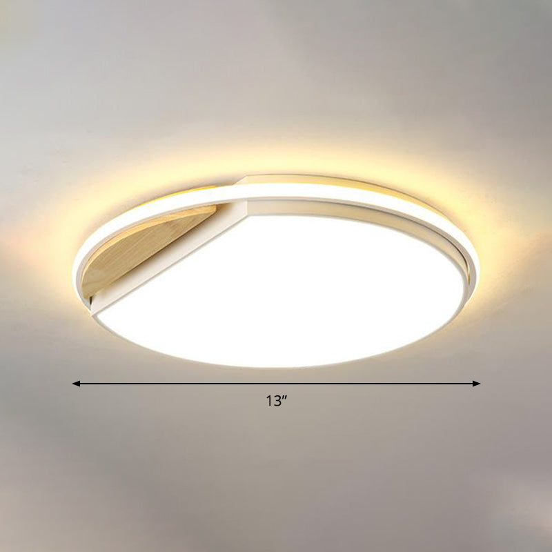 Circular Flush Light Modernism Acrylic 16.5" Wide LED White Ceiling Mounted Fixture in White/3 Color Light Clearhalo 'Ceiling Lights' 'Close To Ceiling Lights' 'Close to ceiling' 'Flush mount' Lighting' 297745