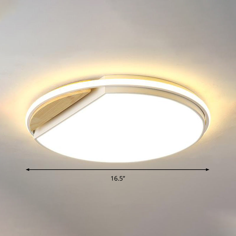 Circular Flush Light Modernism Acrylic 16.5" Wide LED White Ceiling Mounted Fixture in White/3 Color Light Clearhalo 'Ceiling Lights' 'Close To Ceiling Lights' 'Close to ceiling' 'Flush mount' Lighting' 297746