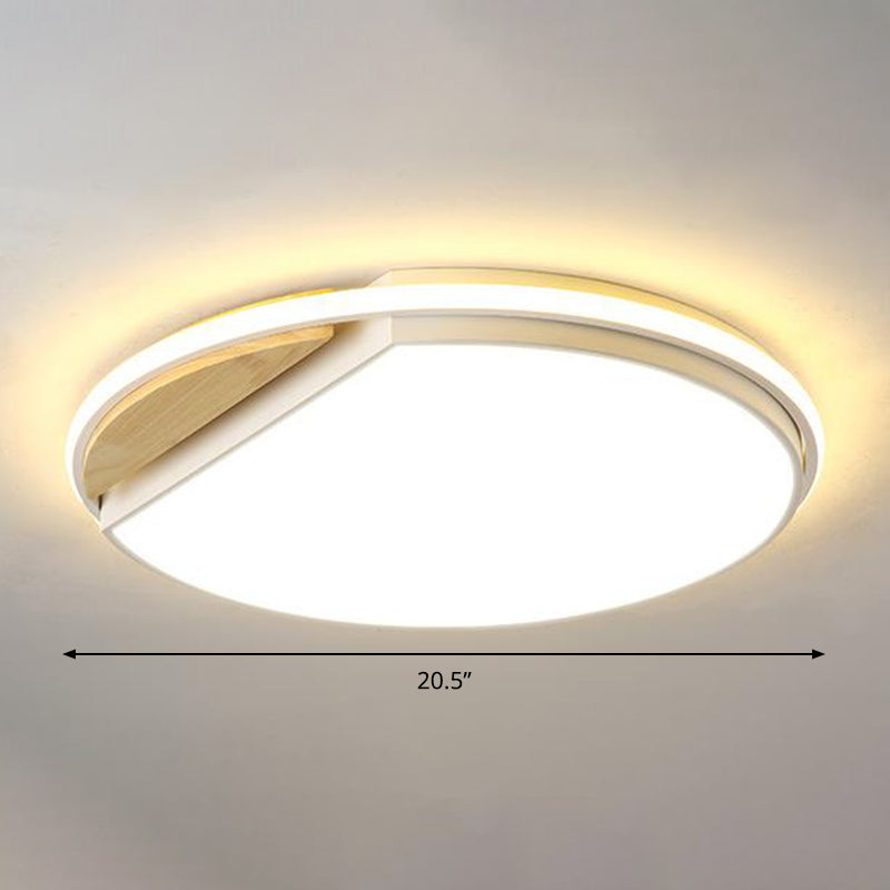 Circular Flush Light Modernism Acrylic 16.5" Wide LED White Ceiling Mounted Fixture in White/3 Color Light Clearhalo 'Ceiling Lights' 'Close To Ceiling Lights' 'Close to ceiling' 'Flush mount' Lighting' 297747