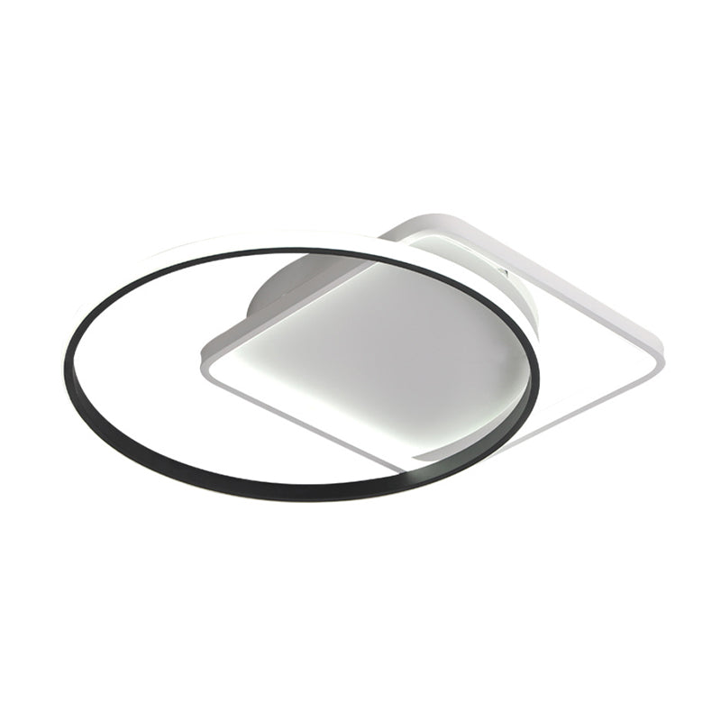 Ring Flushmount Modernist Acrylic LED White Ceiling Light Fixture in White/Warm Light, 16"/19.5" Wide Clearhalo 'Ceiling Lights' 'Close To Ceiling Lights' 'Close to ceiling' 'Flush mount' Lighting' 297752