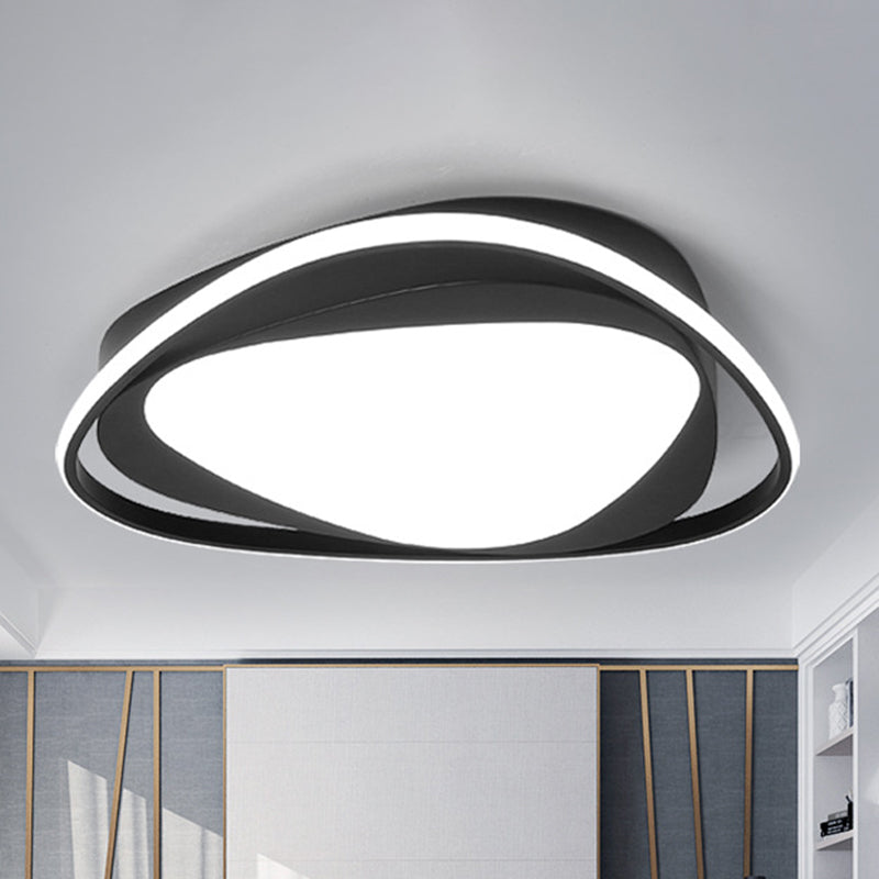 Triangle Metal Ceiling Light Fixture Contemporary Black 16.5"/20.5" Wide LED Flush Mount Light Clearhalo 'Ceiling Lights' 'Close To Ceiling Lights' 'Close to ceiling' 'Flush mount' Lighting' 297763