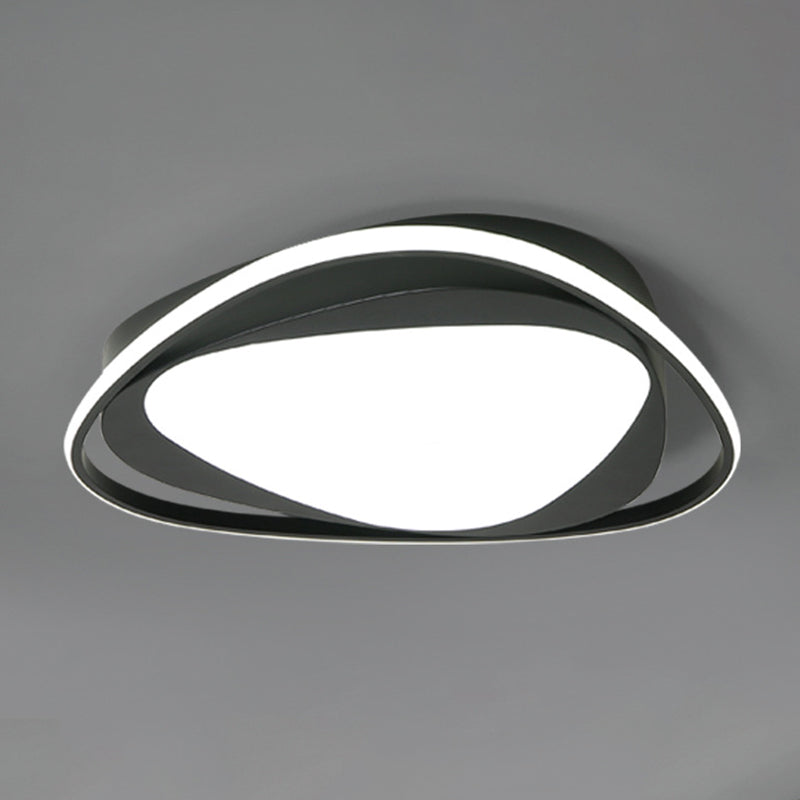 Triangle Metal Ceiling Light Fixture Contemporary Black 16.5"/20.5" Wide LED Flush Mount Light Clearhalo 'Ceiling Lights' 'Close To Ceiling Lights' 'Close to ceiling' 'Flush mount' Lighting' 297765