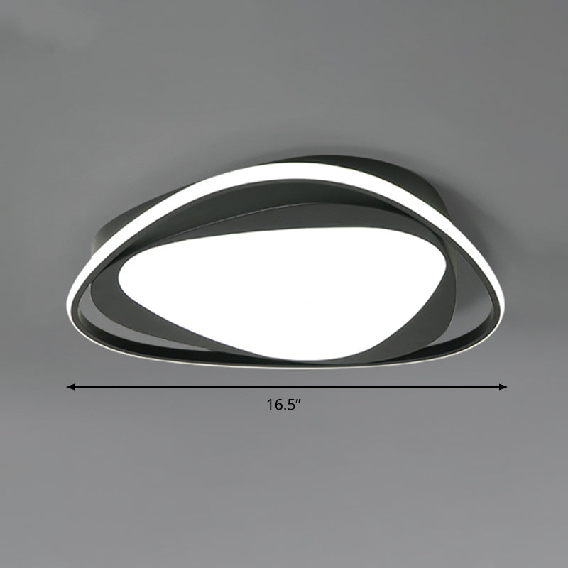 Triangle Metal Ceiling Light Fixture Contemporary Black 16.5"/20.5" Wide LED Flush Mount Light Clearhalo 'Ceiling Lights' 'Close To Ceiling Lights' 'Close to ceiling' 'Flush mount' Lighting' 297766
