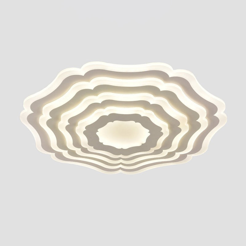 Simple Style Ripple Flush Mount Light Acrylic Bedroom LED Ceiling Light in White Clearhalo 'Ceiling Lights' 'Close To Ceiling Lights' 'Close to ceiling' 'Flush mount' Lighting' 297771