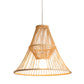 Tapered Bamboo Hanging Light Fixture Asia 1 Light Beige Suspension Pendant Light for Bedroom Clearhalo 'Ceiling Lights' 'Modern Pendants' 'Modern' 'Pendant Lights' 'Pendants' Lighting' 298072