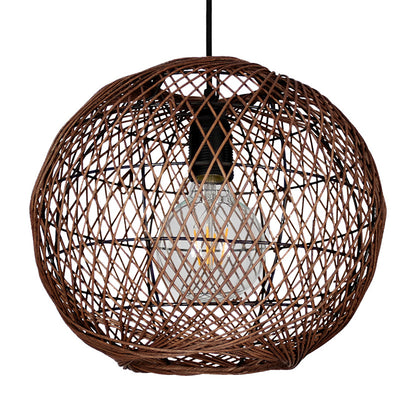 Bamboo Globe Pendant Lighting Fixture Modern 1 Light Coffee Ceiling Lamp for Indoor Coffee Clearhalo 'Ceiling Lights' 'Modern Pendants' 'Modern' 'Pendant Lights' 'Pendants' Lighting' 298089