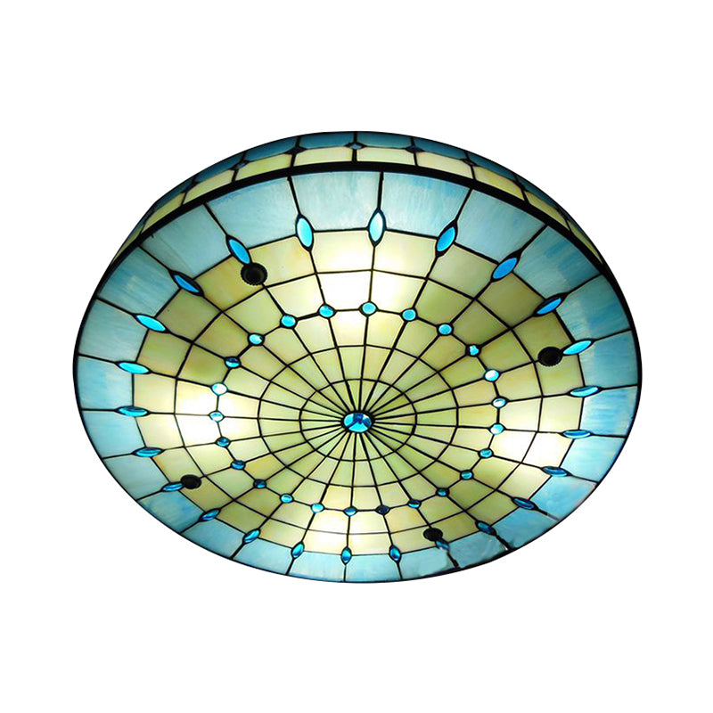Bedroom Ceiling Lights Tiffany, Drum Flush Mount Light Fixture with Jewel Decoration Clearhalo 'Ceiling Lights' 'Close To Ceiling Lights' 'Close to ceiling' 'Flush mount' Lighting' 2998