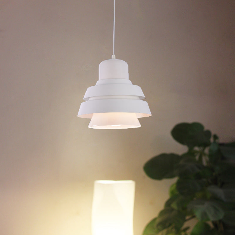 1 Bulb Bedroom Pendant Light Modern White Suspended Lighting Fixture with Flared Metal Shade White Clearhalo 'Ceiling Lights' 'Modern Pendants' 'Modern' 'Pendant Lights' 'Pendants' Lighting' 302771