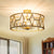 Traditional Drum Ceiling Mount Light Fixture Cut Crystal 6 Bulbs Study Room Semi Flush Mount Lighting in Gold Gold Clearhalo 'Ceiling Lights' 'Close To Ceiling Lights' 'Close to ceiling' 'Semi-flushmount' Lighting' 302825