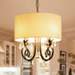 White Drum Chandelier Light Traditional 4 Heads Beveled Glass Crystal LED Pendant Lighting Clearhalo 'Ceiling Lights' 'Chandeliers' Lighting' options 302875