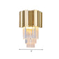 Traditionalism Tiered Wall Mount Lamp 2 Heads Clear Crystal LED Wall Sconce in Gold Clearhalo 'Wall Lamps & Sconces' 'Wall Lights' Lighting' 303124