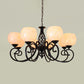 White 5/6/8 Lights Chandelier Light Fixture Baroque Shell Globe Suspension Lighting for Kitchen Clearhalo 'Ceiling Lights' 'Chandeliers' 'Industrial' 'Middle Century Chandeliers' 'Tiffany Chandeliers' 'Tiffany close to ceiling' 'Tiffany' Lighting' 303334