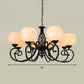 White 5/6/8 Lights Chandelier Light Fixture Baroque Shell Globe Suspension Lighting for Kitchen Clearhalo 'Ceiling Lights' 'Chandeliers' 'Industrial' 'Middle Century Chandeliers' 'Tiffany Chandeliers' 'Tiffany close to ceiling' 'Tiffany' Lighting' 303335