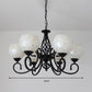 White 5/6/8 Lights Chandelier Light Fixture Baroque Shell Globe Suspension Lighting for Kitchen Clearhalo 'Ceiling Lights' 'Chandeliers' 'Industrial' 'Middle Century Chandeliers' 'Tiffany Chandeliers' 'Tiffany close to ceiling' 'Tiffany' Lighting' 303338