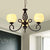 White 5/6/8 Lights Chandelier Light Fixture Baroque Shell Globe Suspension Lighting for Kitchen 3 White Clearhalo 'Ceiling Lights' 'Chandeliers' 'Industrial' 'Middle Century Chandeliers' 'Tiffany Chandeliers' 'Tiffany close to ceiling' 'Tiffany' Lighting' 303339