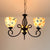 Dome Shell Chandelier Light Mediterranean 5/6/8 Lights Beige Hanging Lamp Kit for Bedroom 3 Beige Clearhalo 'Ceiling Lights' 'Chandeliers' 'Industrial' 'Middle Century Chandeliers' 'Tiffany Chandeliers' 'Tiffany close to ceiling' 'Tiffany' Lighting' 303351