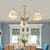 Mosaic Hanging Chandelier Baroque Style Shell 5/9/11 Lights White Pendant Light Kit for Kitchen 3 White Clearhalo 'Ceiling Lights' 'Chandeliers' 'Industrial' 'Middle Century Chandeliers' 'Tiffany Chandeliers' 'Tiffany close to ceiling' 'Tiffany' Lighting' 303376