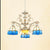 Stained Glass Blue Chandelier Pendant Light Grid Patterned 5/9/11 Lights Tiffany Style Ceiling Lamp 3 Blue Clearhalo 'Ceiling Lights' 'Chandeliers' 'Industrial' 'Middle Century Chandeliers' 'Tiffany Chandeliers' 'Tiffany close to ceiling' 'Tiffany' Lighting' 303387