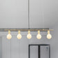 Linear Metal Island Lighting Contemporary 5 Bulbs White/Gold Finish Hanging Ceiling Lamp for Dining Room Gold Clearhalo 'Ceiling Lights' 'Island Lights' Lighting' 303554